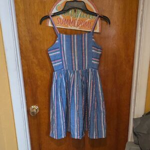 Mini Boden Blue and White Pleated Sundress